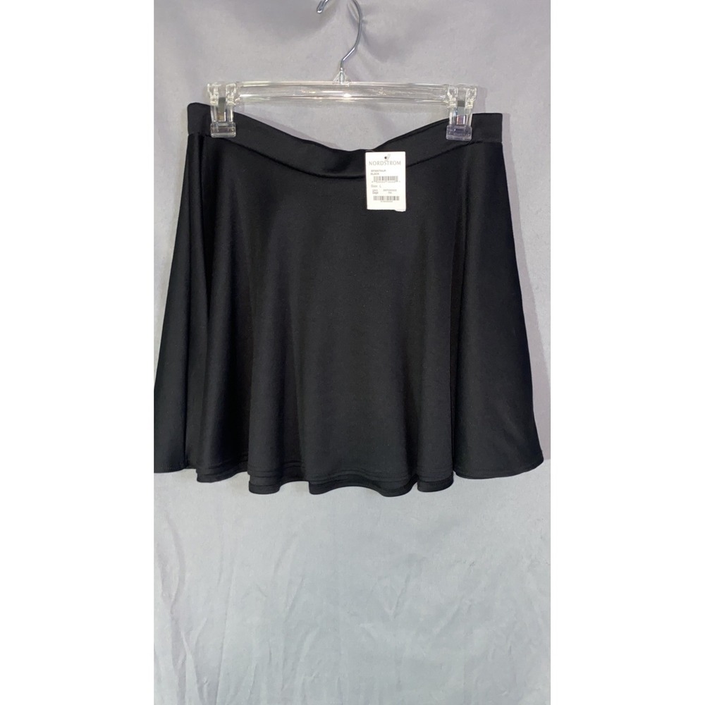 Women's Beautiful FRENCHI From Nortstrom Solid Black Skirt Size‎ L Womens NWT